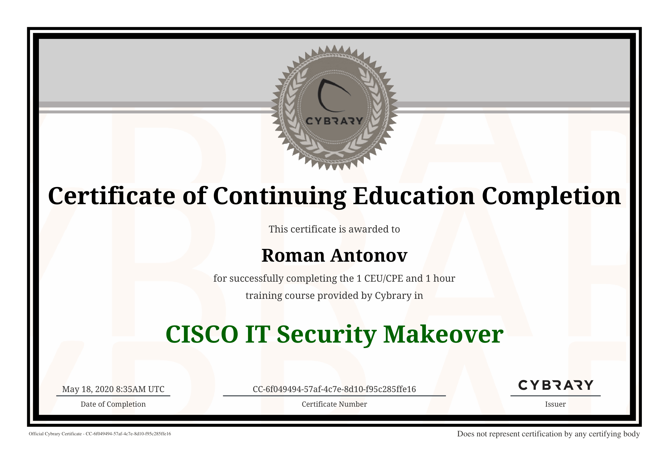 Cybrary CISCO IT Security Makeover