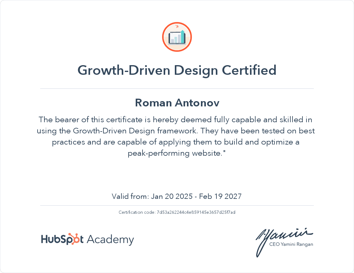 HubSpot Growth-Driven Design