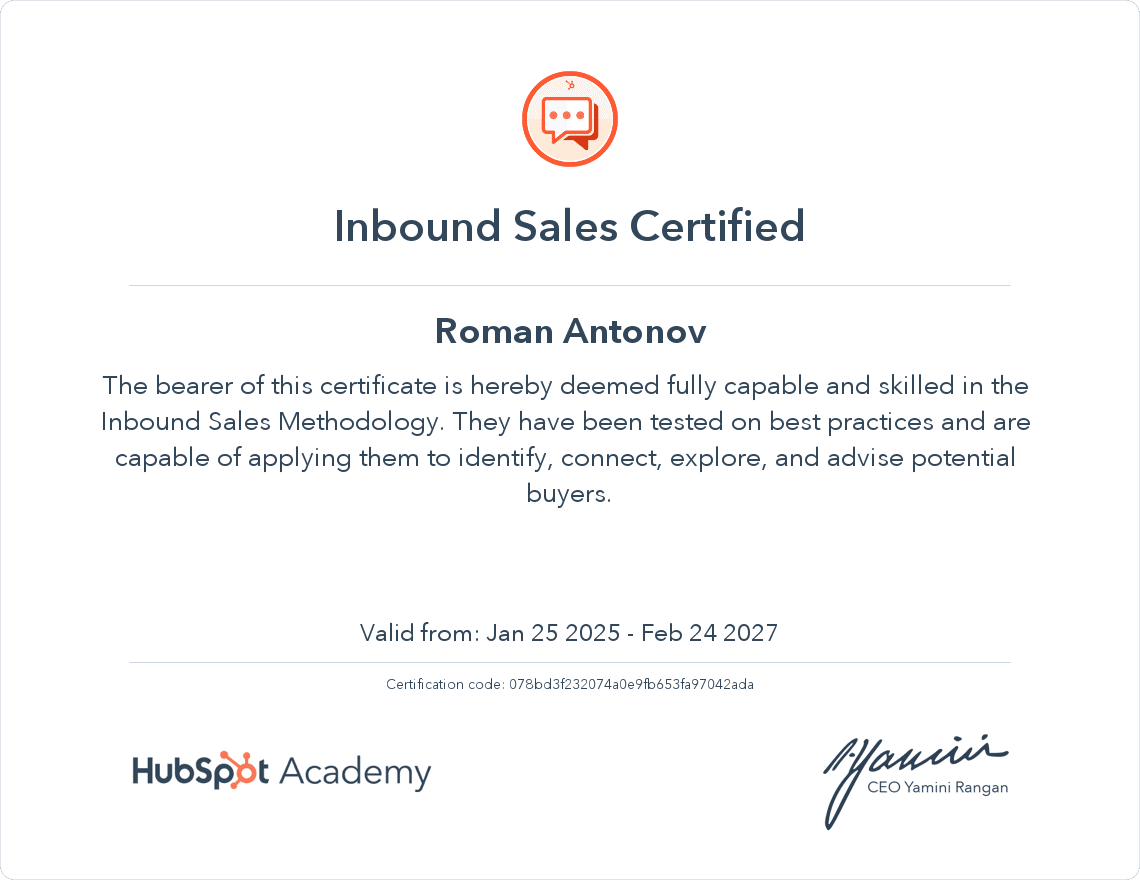 HubSpot Inbound Sales