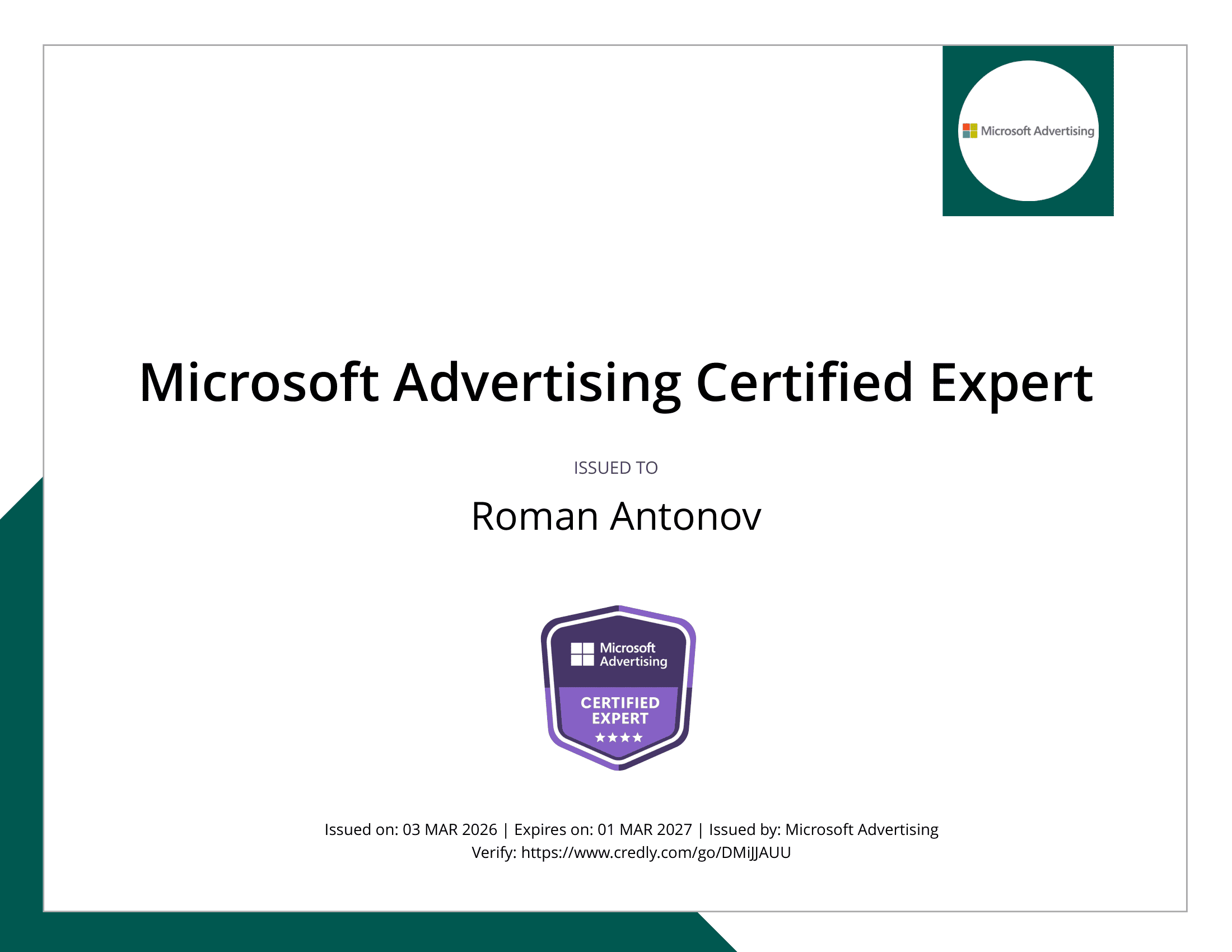 Microsoft Advertising Certified Expert