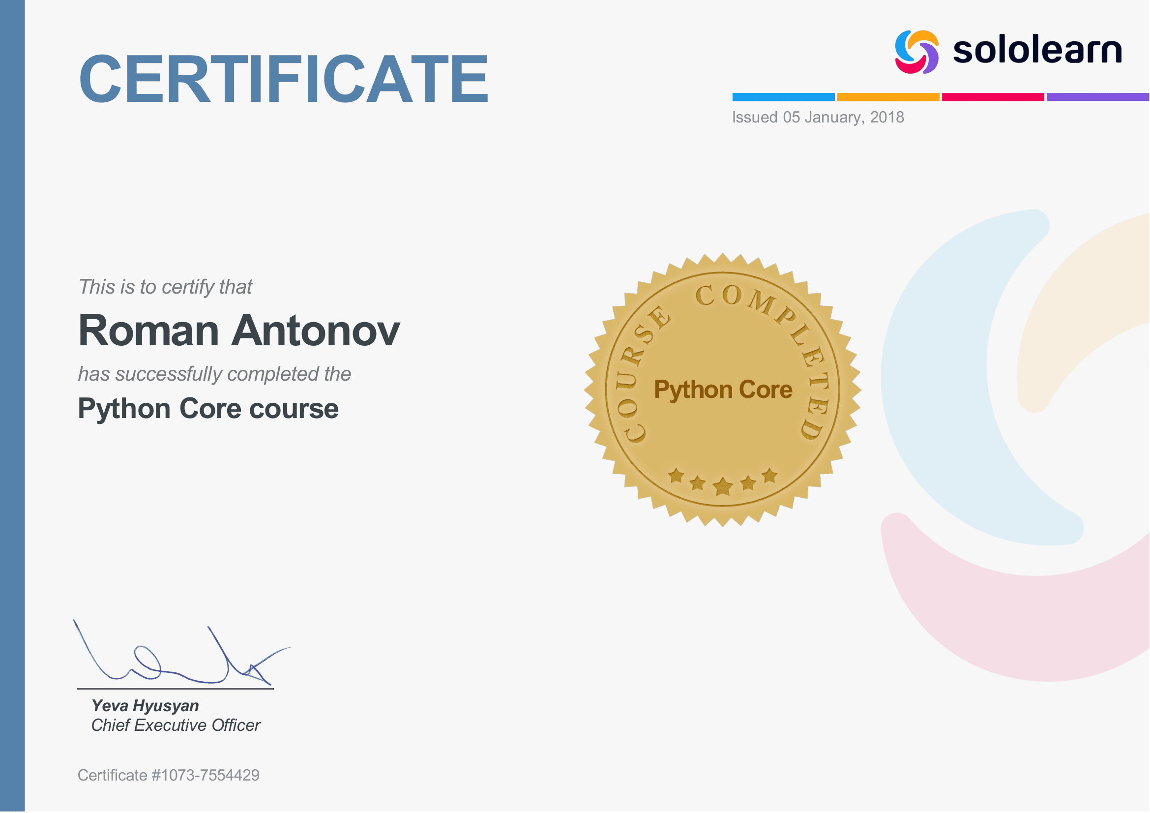 Sololearn Python Core